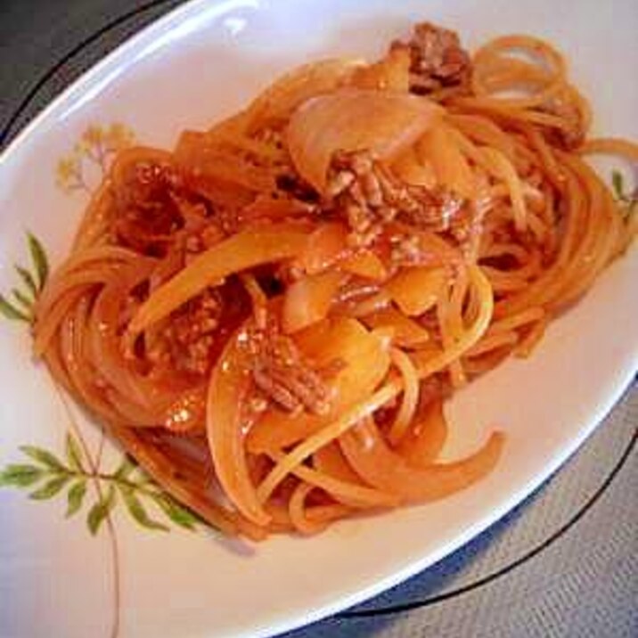 オニオンケチャップミートスパゲテー